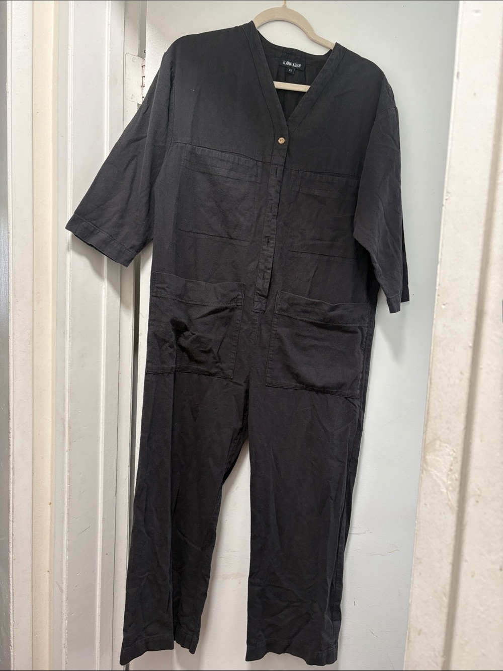 Ilana Kohn Black V-Neck Utility Jumpsuit